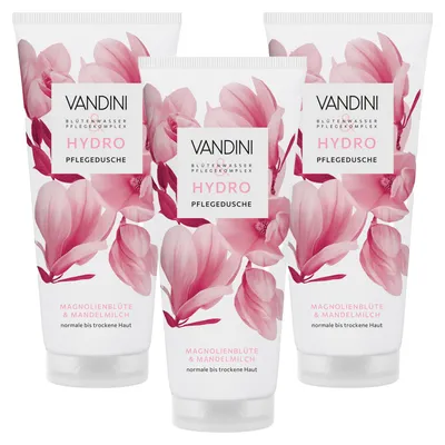 Produktbild von VANDINI HYDRO Pflegedusche Damen 3x 200 ml mit Magnolienblüte & Mandelmilch