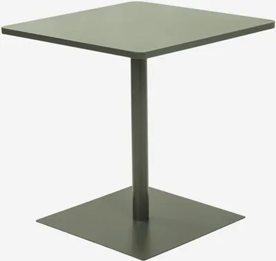 Produktbild von sweeek - Bistro-Gartentisch quadratisch aus Stahl für 2 Personen - Khaki