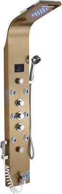 Produktbild von Duschpaneel, Messingkonstruktion, 6-Funktionssteuerung, Gold 8009