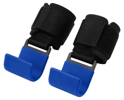 Imagen del producto de Relaxdays, ayuda para ejercicios de tracción, set de 2 unidades, con ganchos, cierre de velcro, neopreno, metal, capacidad de 150 kg, ayuda para el agarre en el gimnasio, color azul, Imagen generada por IA