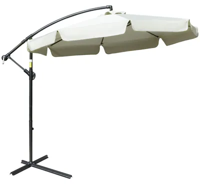 Immagine prodotto di Ombrellone da Giardino Decentrato Ø265x265 cm in Metallo e Poliestere Beige