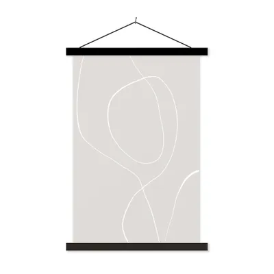 Produktbild von MuchoWow® Textilposter Linienkunst - Abstrakt - Pastell 60x90 cm mit schwarzem Rahmen - Poster Wohnzimmer