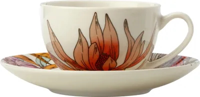 Produktbild von Maxwell & Williams Espressotasse mit Untertasse Waratah, Tasse, Espresso, Porzellan, Bunt, 170 ml, II0082