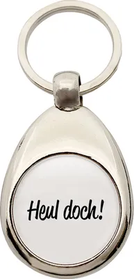 Produktbild von Huuraa Schlüsselanhänger Heul doch Schriftzug Metall Schlüsselring Einkaufswagenchip Geschenkidee
