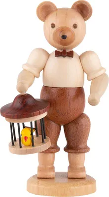 Productafbeelding van Beer met vogelkooi (10 cm) van Müller Kleinkunst