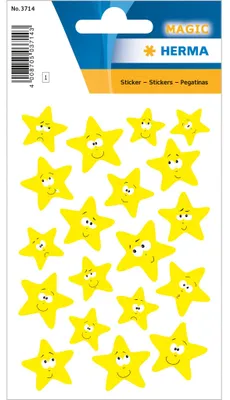 Produktbild von HERMA 3714 Aufkleber Sterne klein, 19 Stück, Neon Belohnungssticker für Schule, Scrapbooking, DIY