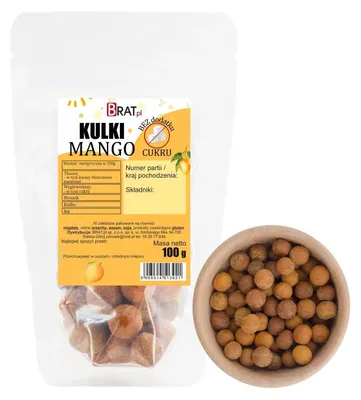 Zdjęcie produktu dla Kulki z mango bez dodatku cukru 100g