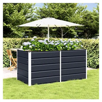 Produktbild von Blumenkästen, Anthrazit, 160 x 80 x 75 cm, Stahl, Hochbeet, für Garten, Pflanzgefäß, für Blumen, Sukkulenten, Terrasse, Balkon