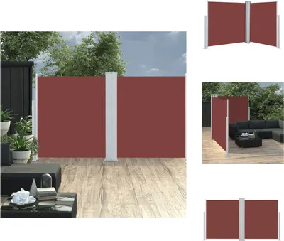 Zdjęcie produktu dla vidaXL Wysuwana markiza boczna brązowa 140 x 600 cm - Parasole i osłony przeciwsłoneczne