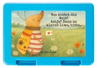 Produktbild von Mr. & Mrs. Panda Bentobox Nachtfalter Fähnchen Design - Weiß - Geschenk, Bento Box, Lunchbox, Käfer, Küche Deko, Spruch Witzig, Lustige Sprüche, Lustig, Brotzeitbox