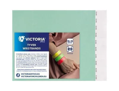 Produktbild von Identifikationsarmbänder, 3/4 Zoll, türkis, aus Tyvek, Marke VICTORIA