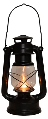 Produktbild von Anna's Collection Solar Sturmlaterne - schwarz - 15 x 25 cm - Metall - Flammeneffekt - Sturmlicht -