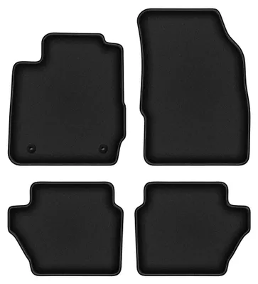 Produktbild von Velours-Fußmatten für Ford Fiesta MK7 2011-2017 (Schrägheck) – 4-tlg, Schwarz, passgenau – Wielganizator DURBAN