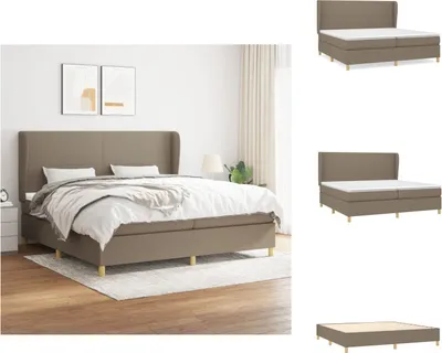 Produktbild von vidaXL Boxspringbett mit Matratze Taupe 200x200 cm Stoff -  Betten & Bettgestelle