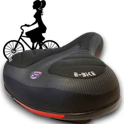 Produktbild von All-around24 Fahrradsattel Komfort Fahrrad Sattel Fahrradsitz Breit Damen Herren Schwarz Typ E-Bike Ergonomisch Stoßdämpfend atmungsaktiv Wasserdicht Bequemer Fahrradsitz