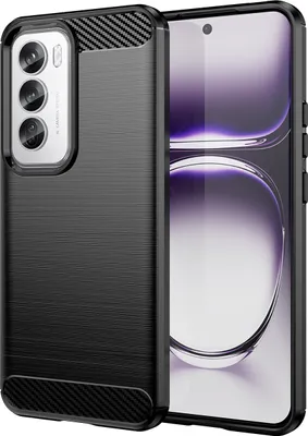 Produktbild von Hülle für Oppo Reno12 Pro Carbon-Faser Weich TPU Silikon Stoßfest Handyhülle Schwarz