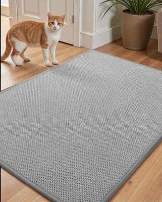 Imagen del producto de Ibenzoa®: Alfombrilla absorbente para interiores, antideslizante, con base de goma, lavable, de color gris claro, 44 x 76 cm