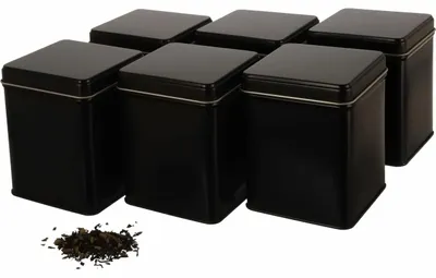 6er Set quadratische Aufbewahrungsdosen, stapelbar, aromadicht, 9,8x7,6x7,6 cm