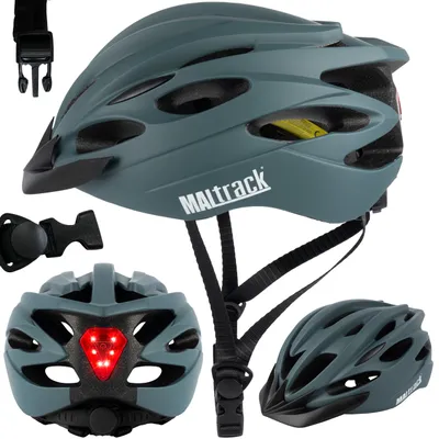 Produktbild von MalTrack cyklistická prilba pre ženy muži športová grafitová cyklistická prilba mestská prilba so svetlom nastaviteľná veľkosť 58-61cm 213g