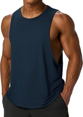 Produktbild von Sportliches Herren-Tanktop aus Polyester und Baumwolle mit Rundhalsausschnitt und weiten Armausschnitten – Fitness-Tanktop – Bodybuilding-Kleidung