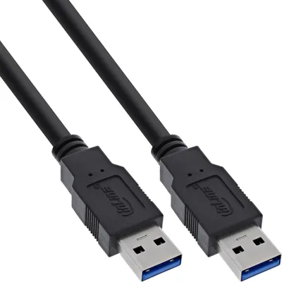 Produktbild von InLine® USB 3.2 Gen.1 Kabel, A an A, schwarz, 0,3m