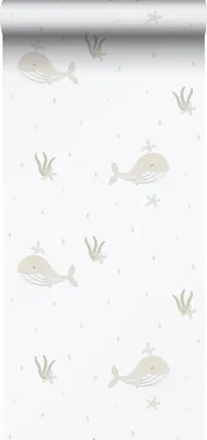Obrázok produktu pre Sanders & Sanders tapeta Walen béžová a biela 53 cm x 10,05 m