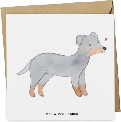Produktbild von Mr. & Mrs. Panda Grußkarte Manchester Terrier Lebensretter - Weiß - Geschenk, doppelkarte, Klappkarte, anlasskarte, Glückwunschkarte, faltkarte