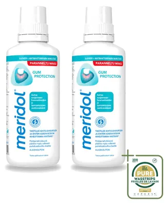 Image de 2 flacons de bain de bouche Meridol - pour l'hygiène bucco-dentaire quotidienne - 400 ml - Pack économique - 2 pièces