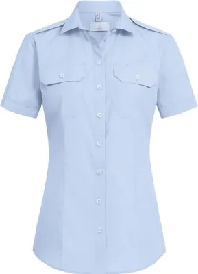 Produktbild von Greiff SIMPLE Damen Pilotbluse Kurzarm New-Kent Regular Hellblau 40