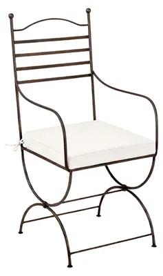 Image de Chaise de jardin méditerranéenne Palencia XL, en fer forgé de haute qualité, de couleur noire, dimensions : 100 cm
