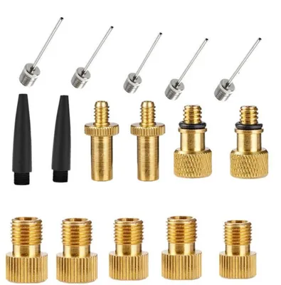 Produktbild von INF 16 teiliges goldenes Ventiladapter Set aus Metall für Mountainbikes