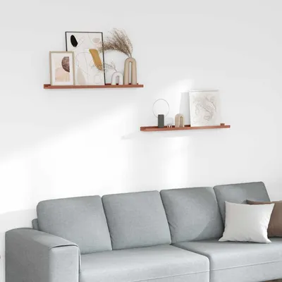 Image de Maison Exclusive - Étagères murales, lot de 2, rouge, 80 x 9 x 3 cm, matériau composite en bois