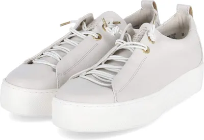 Produktbild von Paul Green Damen Low Sneaker Grau Glattleder Elastikschnürung Plateau Größe: 5