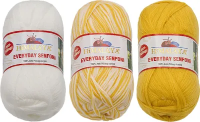 Image de Fil HiMALAYA EVERYDAY SENFONi - 100 g, 196 m - Jaune, Blanc