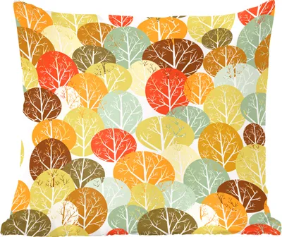 Produktbild von MuchoWow® Zierkissen Sofakissen Wohnzimmer Dekokissen 45x45 cm Herbst - Illustration - Bäume - Schlafpolster - Polster für das Sofa