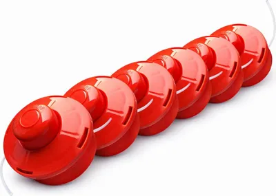Produktbild von NEMAXX® FS2 Tap & Go Fadenkopf Tippautomatik Doppelfaden 6er-Set – Motorsense/Freischneider – M10x1,25 Linksgewinde, 2 mm, Schnittkreis 380 mm – Rot