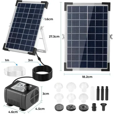 Zdjęcie produktu dla Pompa fontanny zasilana energią słoneczną - pływająca fontanna do kąpieli ptaków - energooszczędna - idealna do stawów, basenów i tarasów