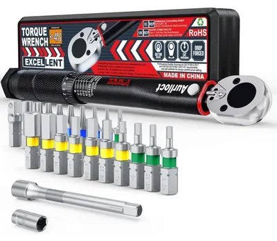 Produktbild von Drehmomentschlüssel Set 1/4 Zoll 2-24 Nm 23-tlg. Fahrrad Motorrad inkl. Verlängerung und Bits