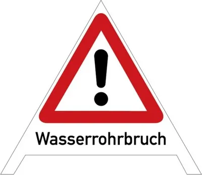 Produktbild von Dreifke® Faltsignale, fluoreszierend, Wasserrohrbruch | 700x0 mm, 1 Stk