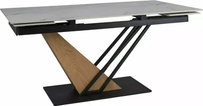 Zdjęcie produktu dla Stół rozkładany GENESIS 180(240)x90 biały marmur/dąb