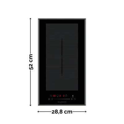 Produktbild von Wolkenstein WIF2-FZF Induktionskochfeld | 28,8 cm Breite | Kindersicherung | Doppel-Flexzone | Booster | Timer | Touch Control