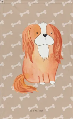Produktbild von Mr. & Mrs. Panda Tapestry Hund Cavalier King Charles Spaniel - Hundeglück - Geschenk, Spruch, Tapisserie, Cockerspaniel, Wandbild, Wandtuch, Bildteppich, Wandteppich
