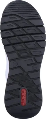 Produktbild von Rieker Damen Sneaker Schnürschuh MemoCup Muster weit sportlich M4903, Größe:40 EU, Farbe:Weiß