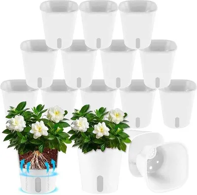 Produktbild von Selbstwassende Kräuterpflanztel Set mit Wasserstandsanzeige - 75 cm - Selbstwassender Topf für Kräuter - Mit Bewässerungssystem - Küche und Innen - Selbstwassender Kräutertopf