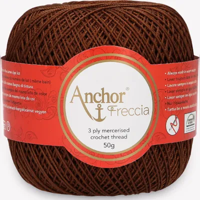 Obrázok produktu pre Anchor Freccia veľkosť 12 4771012-00359 hnedá Háčkovacia niť, 100 % bavlna