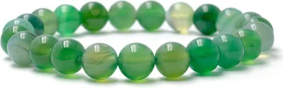 Produktbild von Bixorp Gems Náramek ze zeleného botswanského achátu - náramek z leštěných drahých kamenů - 20 cm