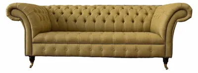 Zdjęcie produktu dla Trzyosobowa luksusowa sofa Chesterfield z 3 miejscami siedzącymi kanapa meble design beżowy