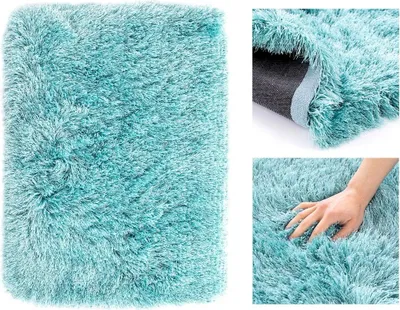 Zdjęcie produktu dla Dywan shaggy FLORO 100x150 turkusowy AmeliaHome