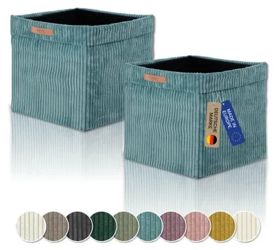 Produktbild von Kallax Boxen Cord 2er Set türkis, Aufbewahrungsbox faltbar 33x33x31cm