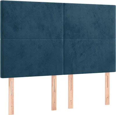 Produktbild von vidaXL Kopfteil Dunkelblau 144x5x118/128 cm Samt